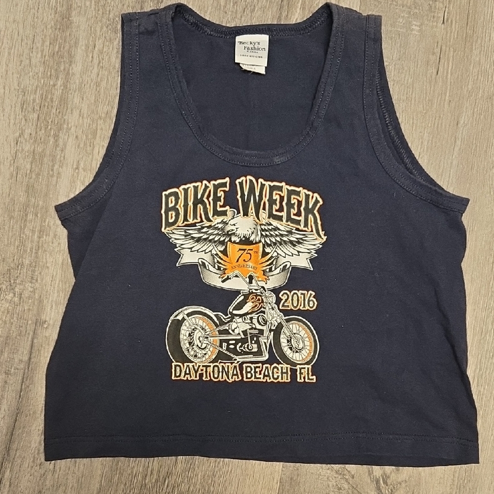 Gildan Navy Bike Week Kids Tank Top